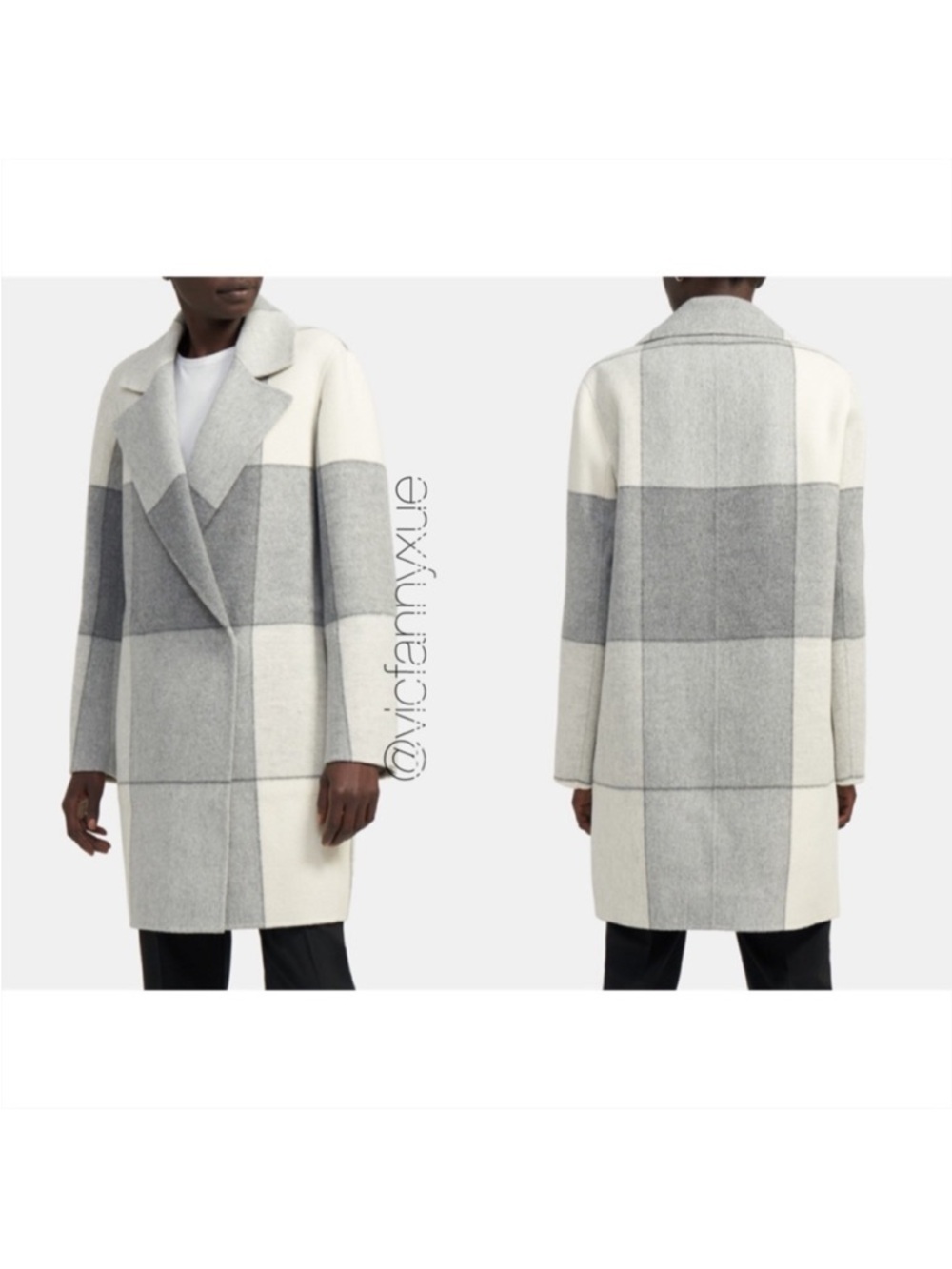 Theory Boy double face cashmere wool coat heather gray multi xs